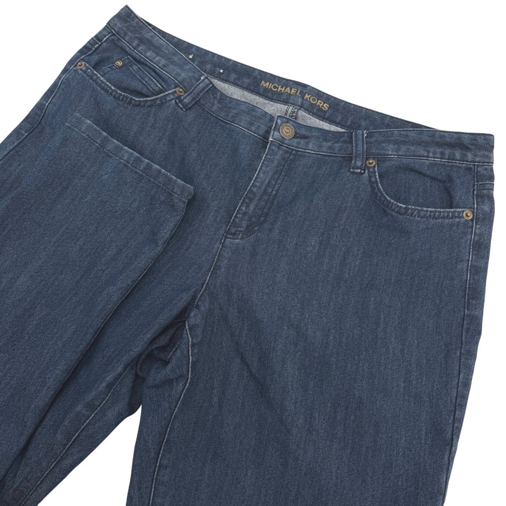 Michael Kors Jeans Womens 12 Blue Straight Leg Stretch Denim Classic Chic 34x31